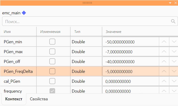 Панель Контекст